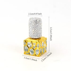Middle‑East Luxury Rhinestone Perfume Bottle 10ml, Electroplated Aluminum Premium Spray Atomizer, Small Batch Custom Refillable Perfume Sub‑bottle