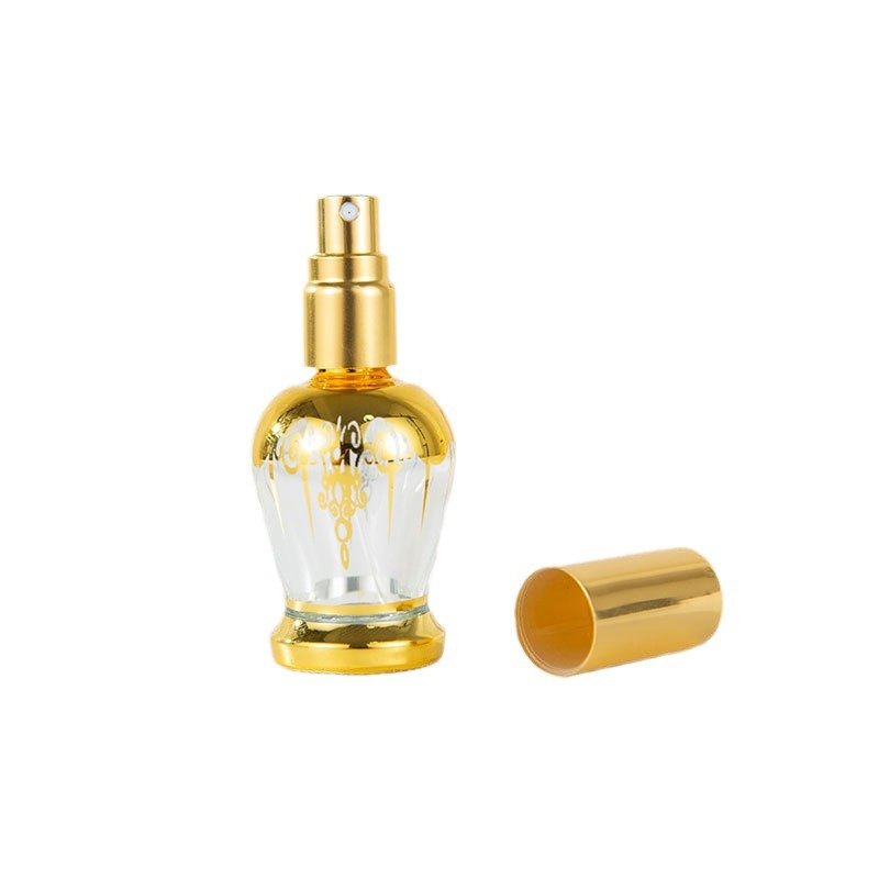 In‑Stock 12ml Zebra‑Striped Glass Perfume Refillable Atomizer, Gold‑Plated Portable Cosmetic Spray Empty Bottle - 图片 3
