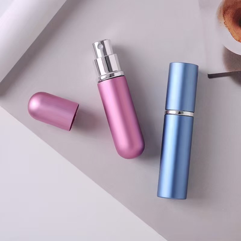 In‑Stock 5ml Round‑Head Spray Bottle with Glass Inner Liner, Anodized Aluminum Shell, Empty Refillable Cosmetic Perfume Bottle