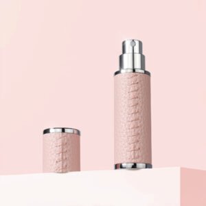 Factory Source Luxury Magnetic Leather Perfume Atomizer, 5ml Portable Leak‑Proof Spray Bottle, Bottom‑Refill Refillable Empty Perfume Bottle