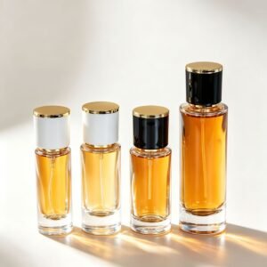 10ml 15ml 20ml 30ml Cylindrical Clear Glass Perfume Bottle, Refillable Cosmetic Empty Spray Bottle for Travel