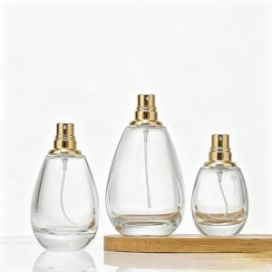 High‑End Teardrop Glass Perfume Bottle, Transparent Minimalist Thick‑Walled Empty Refillable Bottle, Cosmetic Sample Vial