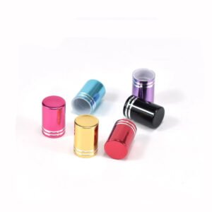 Factory Supply Electrolytic Cosmetic Packaging Roller Ball Cap, Electroplated Aluminum Cap for Perfume Roller Bottles