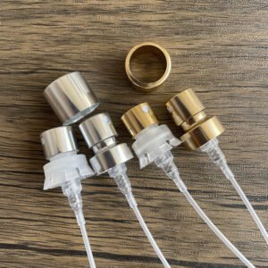 15 Teeth Crimp Spray Nozzle Accessories, 16.3 & 17.2 Crimp Neck Fine Mist Sprayer for Perfume Bottles, Plastic Sprayer with Electroplated Aluminum Pump