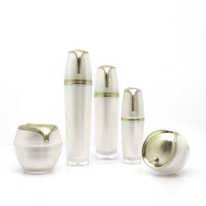 Transparent White Luxury Lotion Bottle, Acrylic Skincare Bottle, Refillable Bottle for Toner & Lotion, Custom Cosmetic Packaging