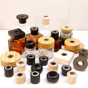 Custom Processed Wooden Perfume Caps, 15mm Snap‑on Wood Lids for Perfume & Glass Bottles