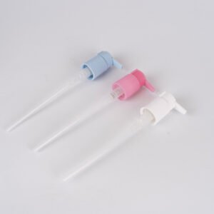24 Teeth All-Plastic Long Flat Nozzle Lotion Pump, Powder Pump for Body Wash & Body Lotion, PP Plastic Press Pump Head for Lotion & Serum
