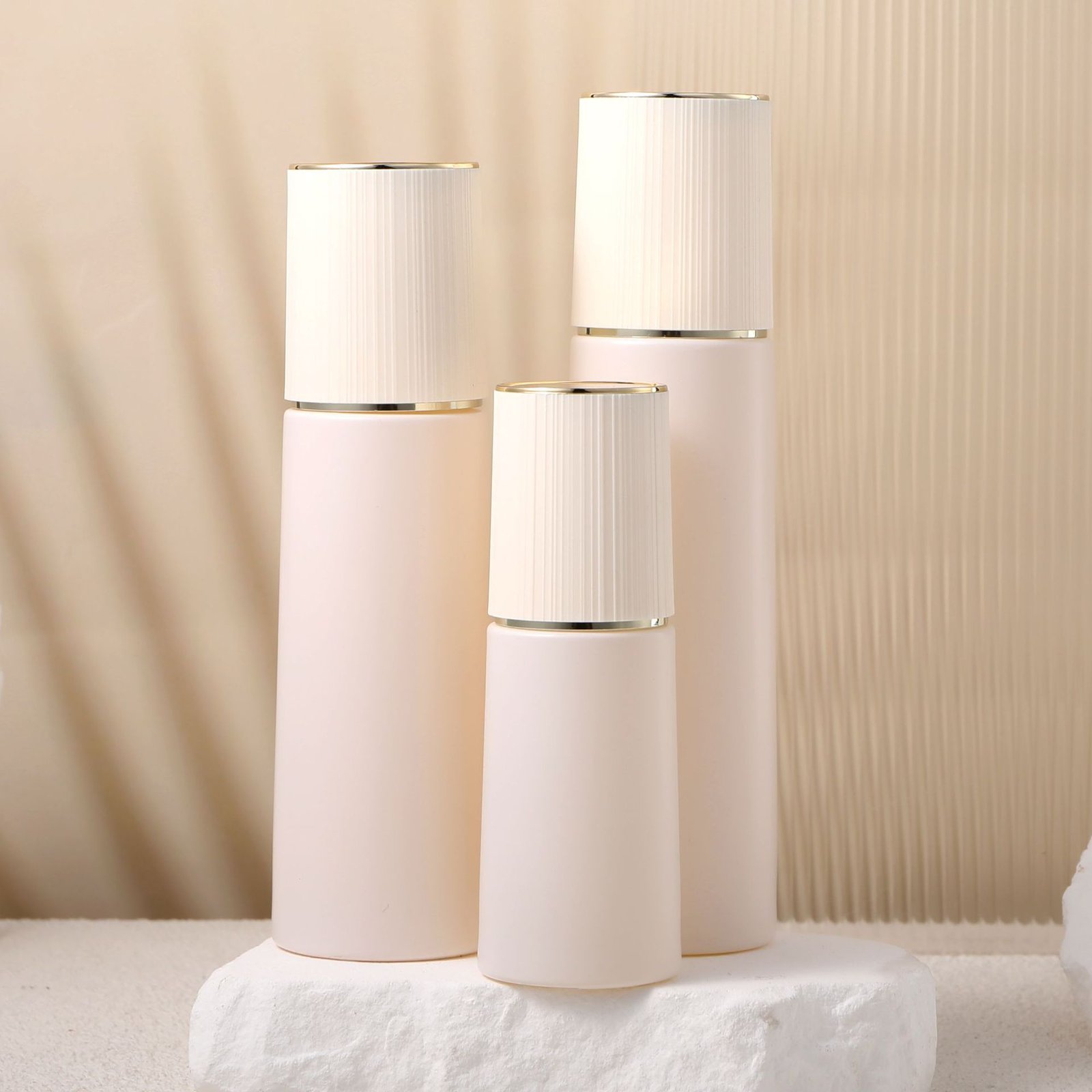 Custom Simple Porcelain White Glass Skincare Packaging, 30g Cream Jar & 100ml Lotion Serum Press Pump Bottle, Wholesale Cosmetic Containers - 图片 2