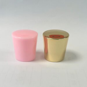 Factory Direct Silver & Gold PP Perfume Bottle Cap, 15mm Snap‑on Plastic Lid, Glossy Electroplated Cosmetic Plastic Cover