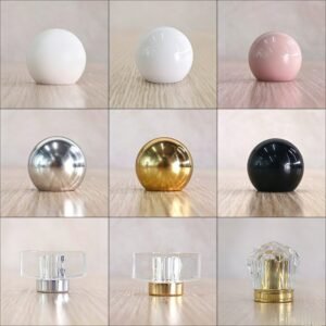 Wholesale 15mm Perfume Bottle Caps, Round Ball‑Shaped Lids, PP Electroplated Perfume Caps, In‑Stock for 15‑Neck Perfume Bottles
