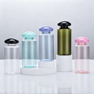 100ml 150ml Empty Cosmetic Bottle with Mushroom Cap, Refillable Bottle for Hydrosol, Toner, Skin Care Lotion, In Stock
